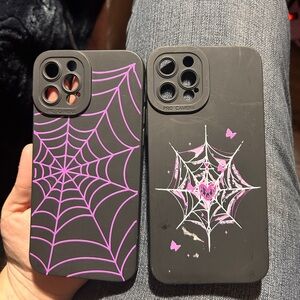 Black and Pink Spider Web Phone Case